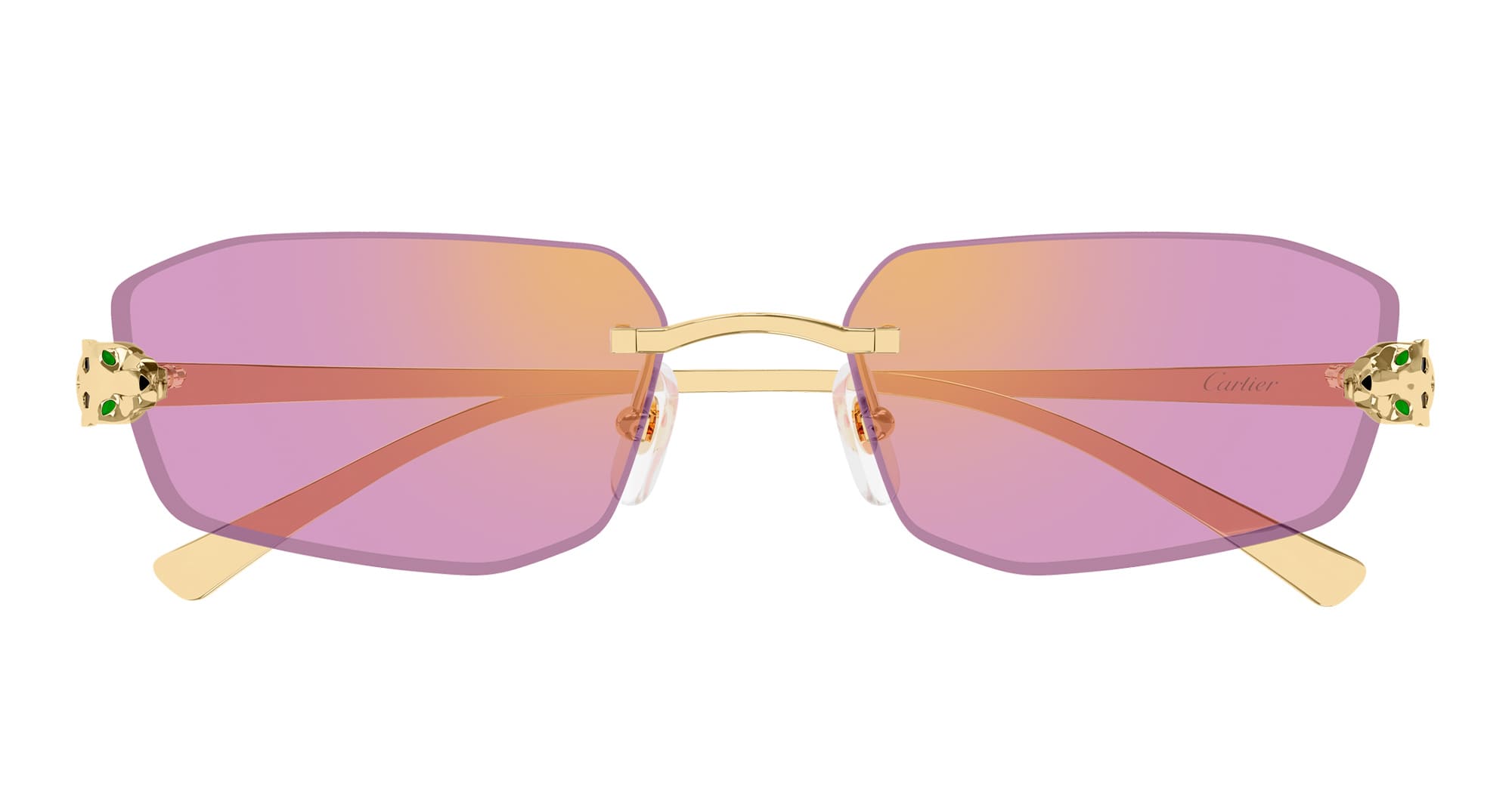 Panthere De Cartier Ct0474s-006 – Gold Pink Metal Sunglasses – Women