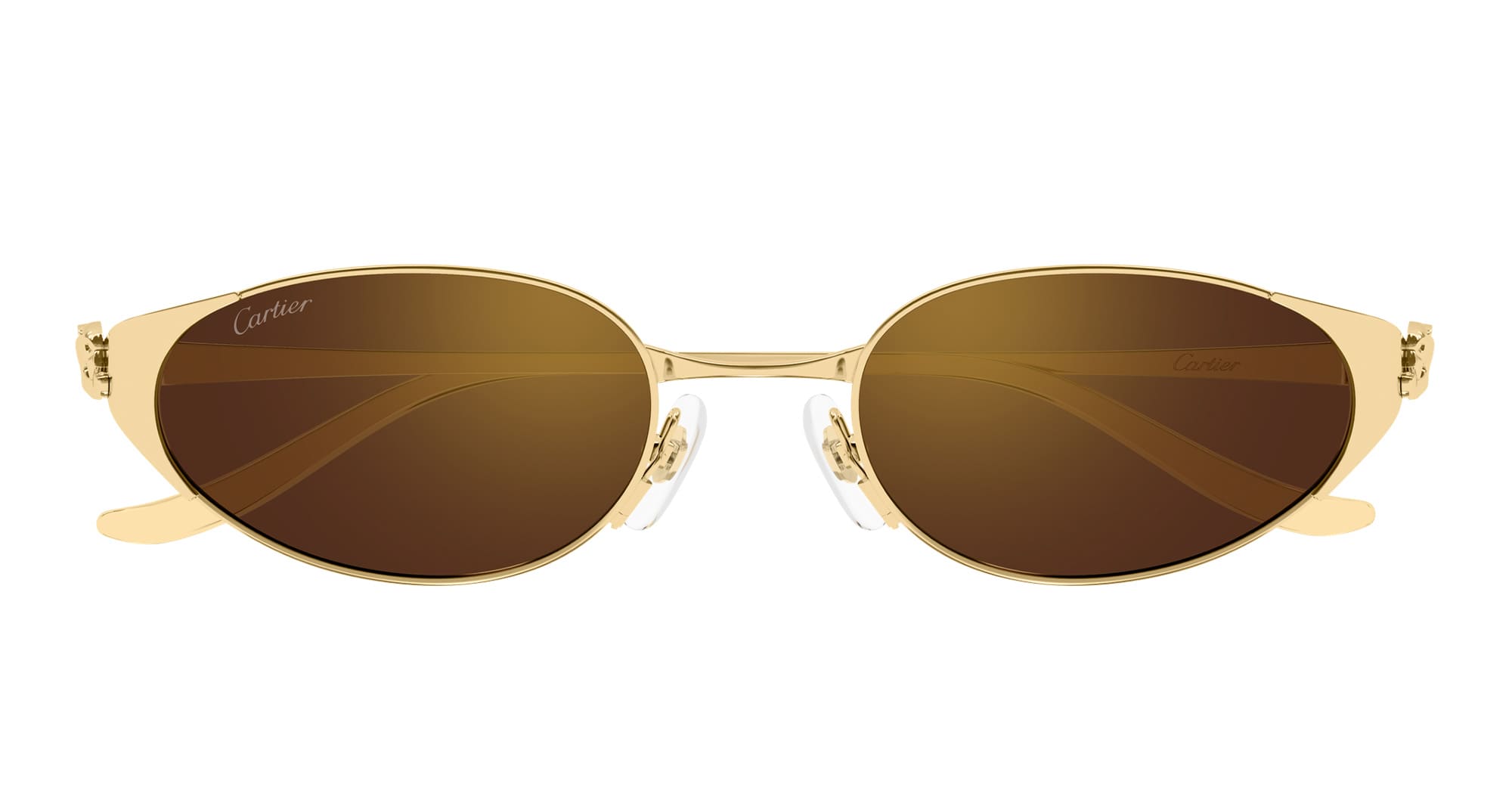 Panthere De Cartier Ct0630s-002 – Gold Brown Metal Sunglasses – Women