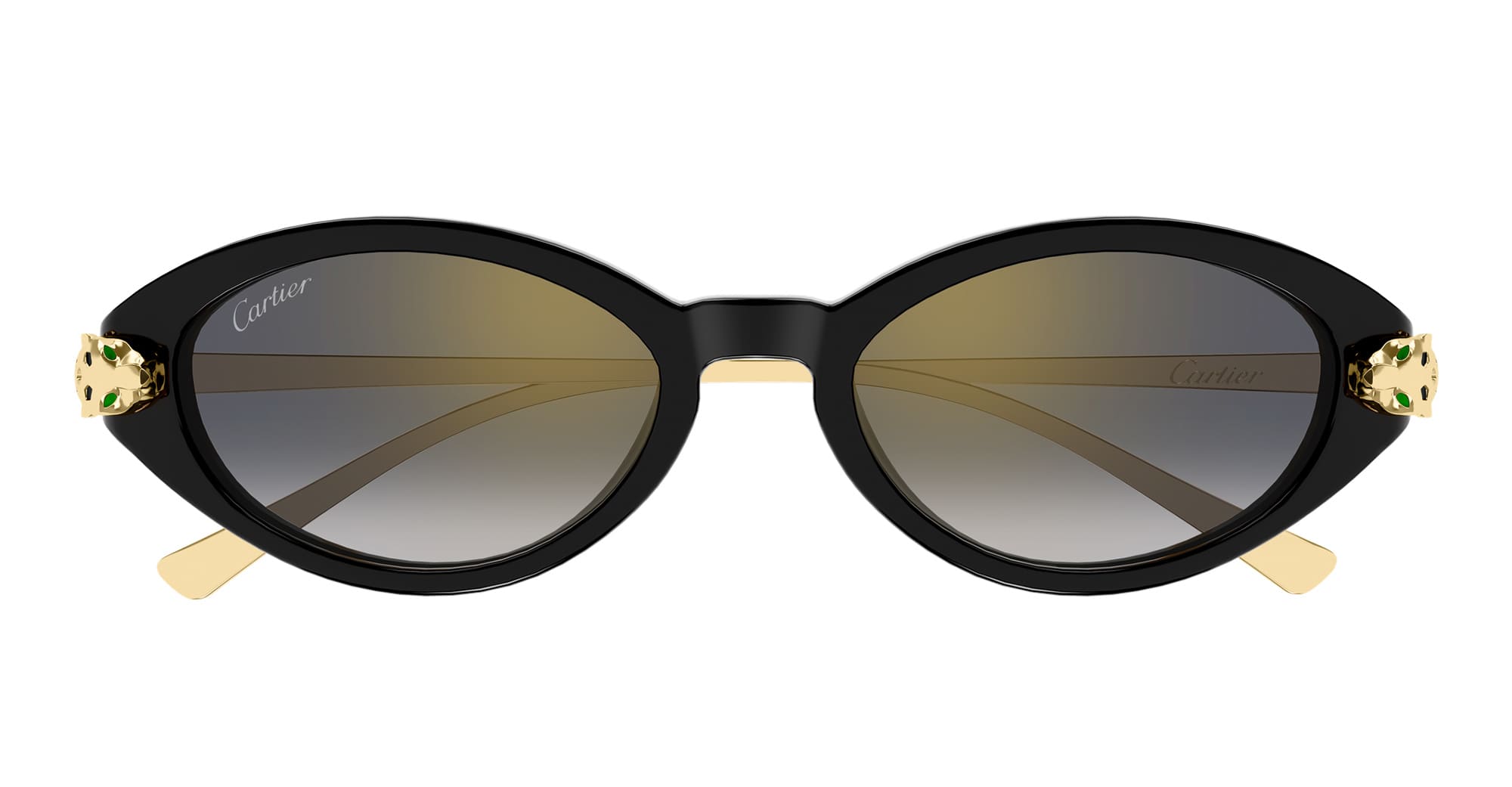 Panthere De Cartier Ct0634s-001 – Black Grey Acetate Sunglasses – Women