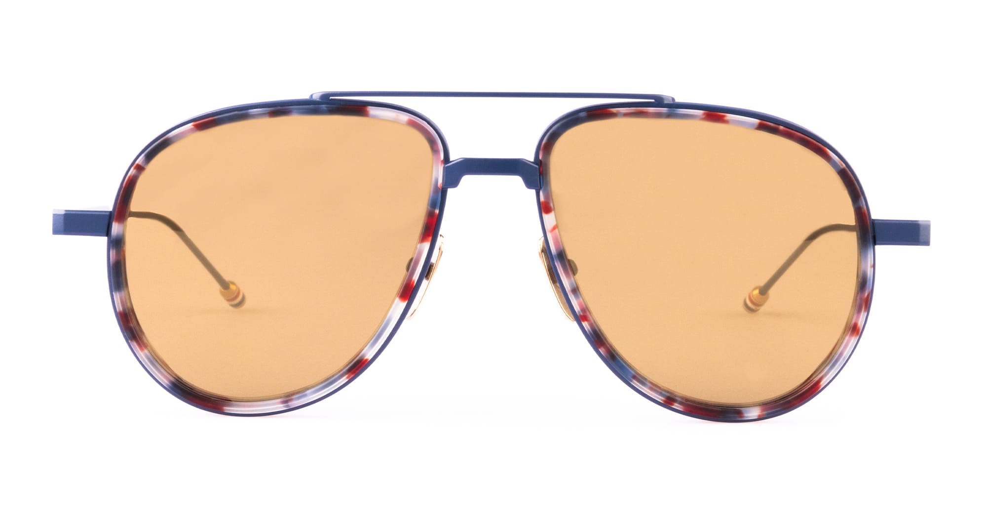 Thom Browne Aviator – Dark Navy Rwb Tortoise Nd Acetate Sunglasses – Men